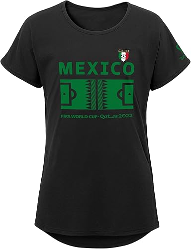 Outerstuff Camiseta Dolman de manga corta para mujer de la FIFA World Cup Paisley Ball