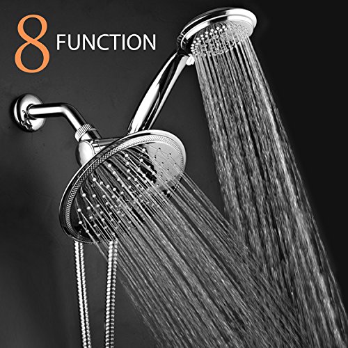 Dream Spa 3-Way 8-Setting Rainfall Shower Head And Handheld Shower Combo (Chrome). Use Luxury 7-Inch Rain Showerhead Or 7-Function Hand Shower For Ultimate Spa Experience! #TOP1