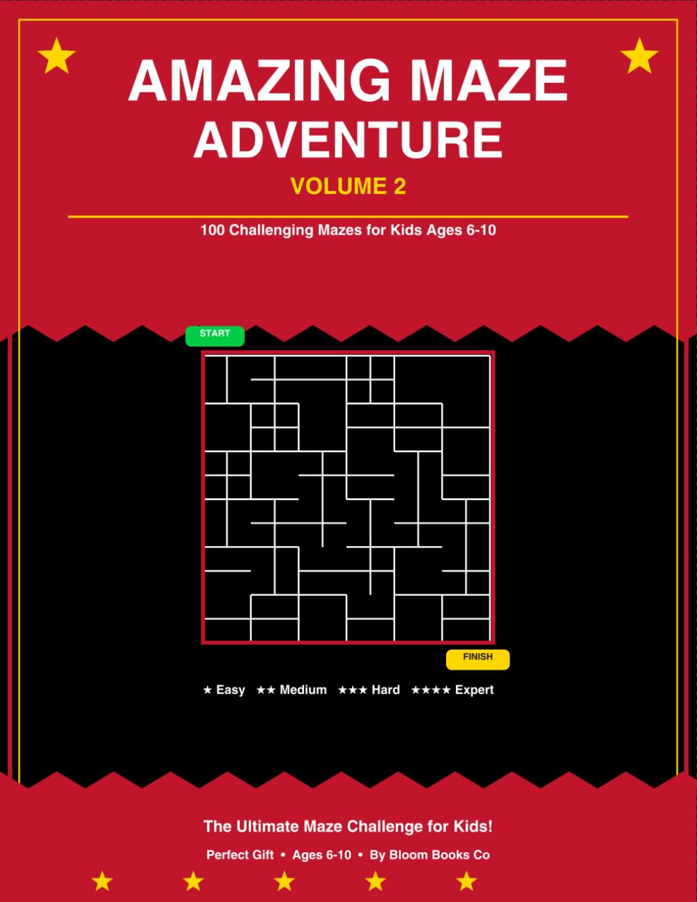 Amazing Maze Adventure Volume 2: 100 Challenging Mazes for Kids Ages 6-10 with 4 Difficulty Levels