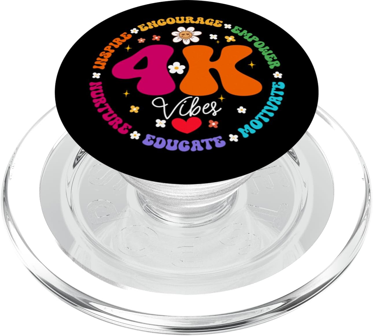Groovy 4K Vibes Team Teacher Kindergarten Kinder Elementary PopSockets MagSafe PopGrip for iPhone