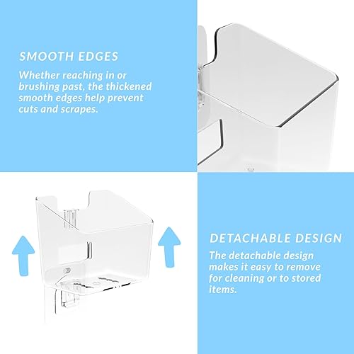 Miniatura 6 de Toro Razor & Soporte para cepillo de dientes para pared de ducha, organizador adhesivo para mascotas sin taladros con drenaje, organizador de pared