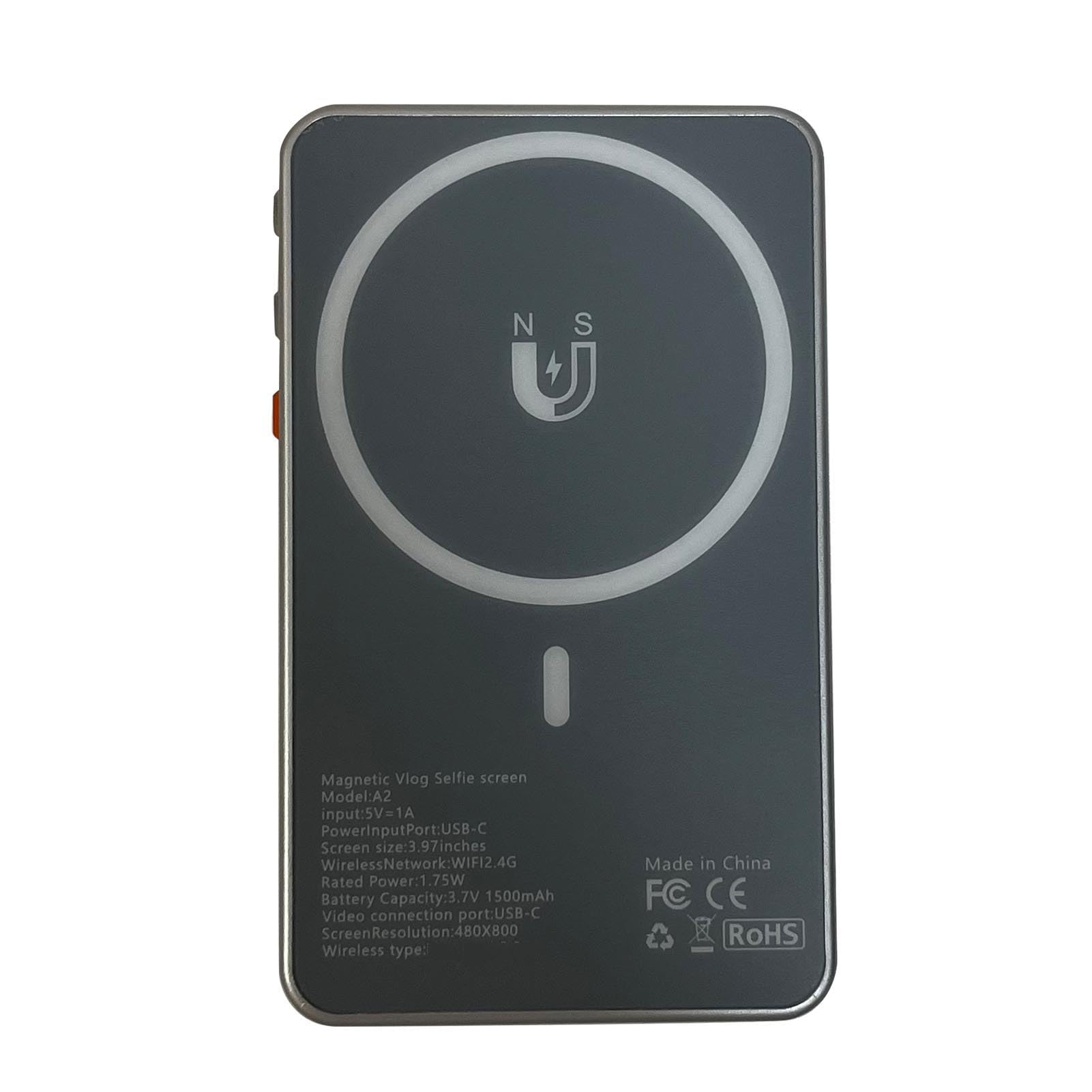 Pissente Teléfono Selfie Pantalla Control Remoto Bluetooth Magnético para Vlogging Transmisión en, Libera la Cámara Trasera, para Entusiastas de los Selfies, ABS, 4.07x2.46x0.48in (Gray)