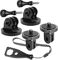 Vista 10 de Adaptador de trípode de cámara de aluminio 1/4"-20 Adaptadores de montaje de conversión compatibles con cámaras de acción Gopro Insta360 y otros