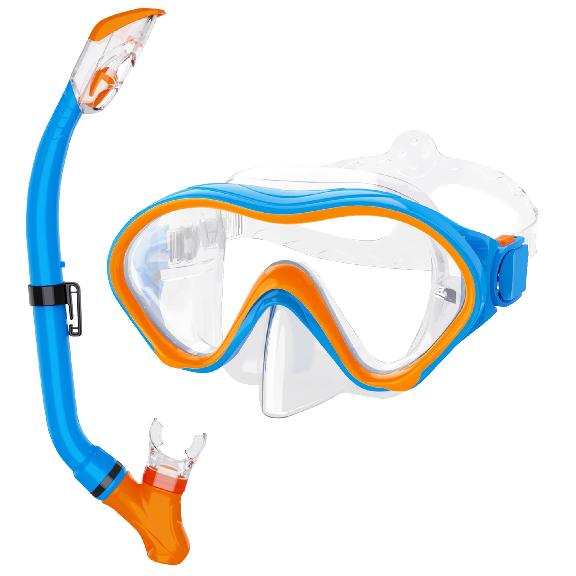 Seals Dry Snorkel Set For Kids Youth Junior, Anti-Fog Tempered Glass Snorkeling Mask, Anti Leak