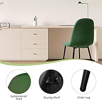 Vista 6 de CangLong Sillas modernas de terciopelo con patas de metal para sala de estar, dormitorio, restaurante, comedor, juego de 4, rosa