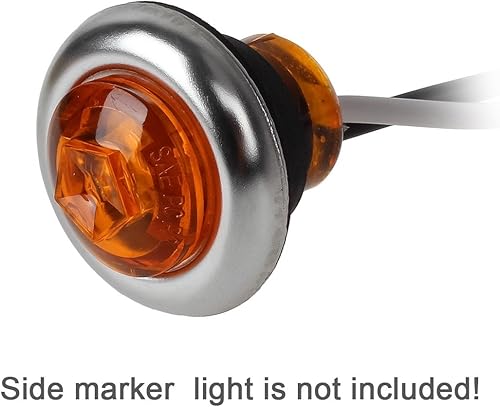 Miniatura 9 de Partsam 10 mini luces LED redondas rojas de 34 pulgadas de marcador lateral + 50 piezas de 34 pulgadas redondas de acero inoxidable bisel para