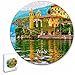 Italia Villa Del Balbianello Lago di Como Puzzle 195 pezzi animali di forma rotonda in legno per bambini puzzle per adulti souvenir regalo 16,5 × 16,5 pollici