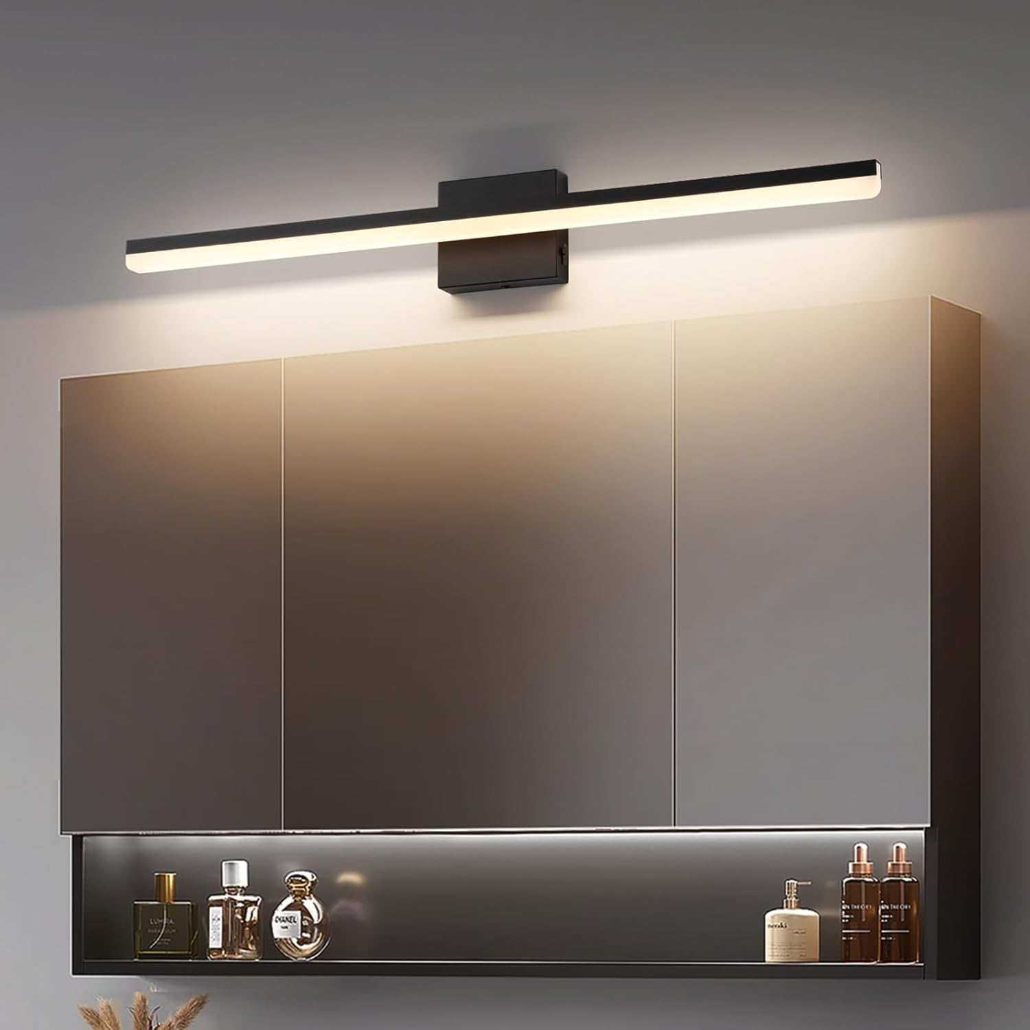 LED Modern Bathroom Vanity Light Fixtures 22W Dimmable 5CCT Vanity Light Bar Over Mirror Matte Black Wall Light for Bathroom 31.5 inch Long 110V AC ETL Certificated