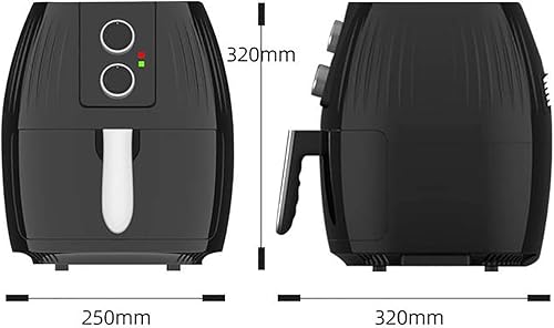 Miniatura 8 de Freidoras eléctricas de aire caliente de 5.5 L, horno sin aceite, con control de doble perilla y olla antiadherente de 1300 W (negro)