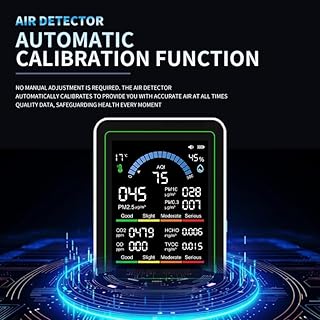 Professional Indoor Air Quality Monitor with AQI,10 in 1 Portable Detector for PM2.5 | PM10 | CO2 | TVOC | HCHO | Temp | Hum for Home Cars Plants Pets Hotel (White)