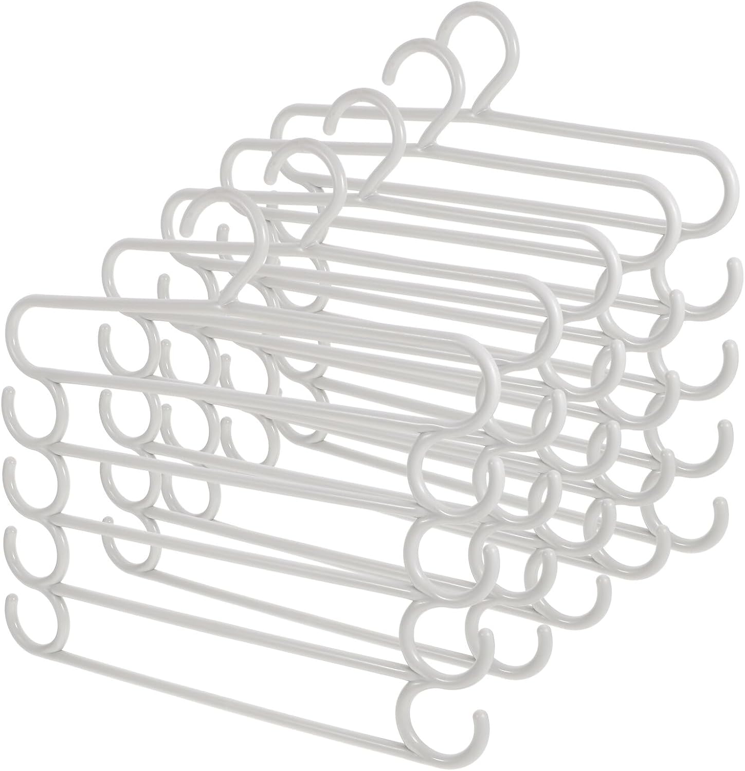 5pcs Multi-Layer Pant Hangers Clothes Hanger Space Saving Wrinkle-Free for Home Closet Organization Khaki