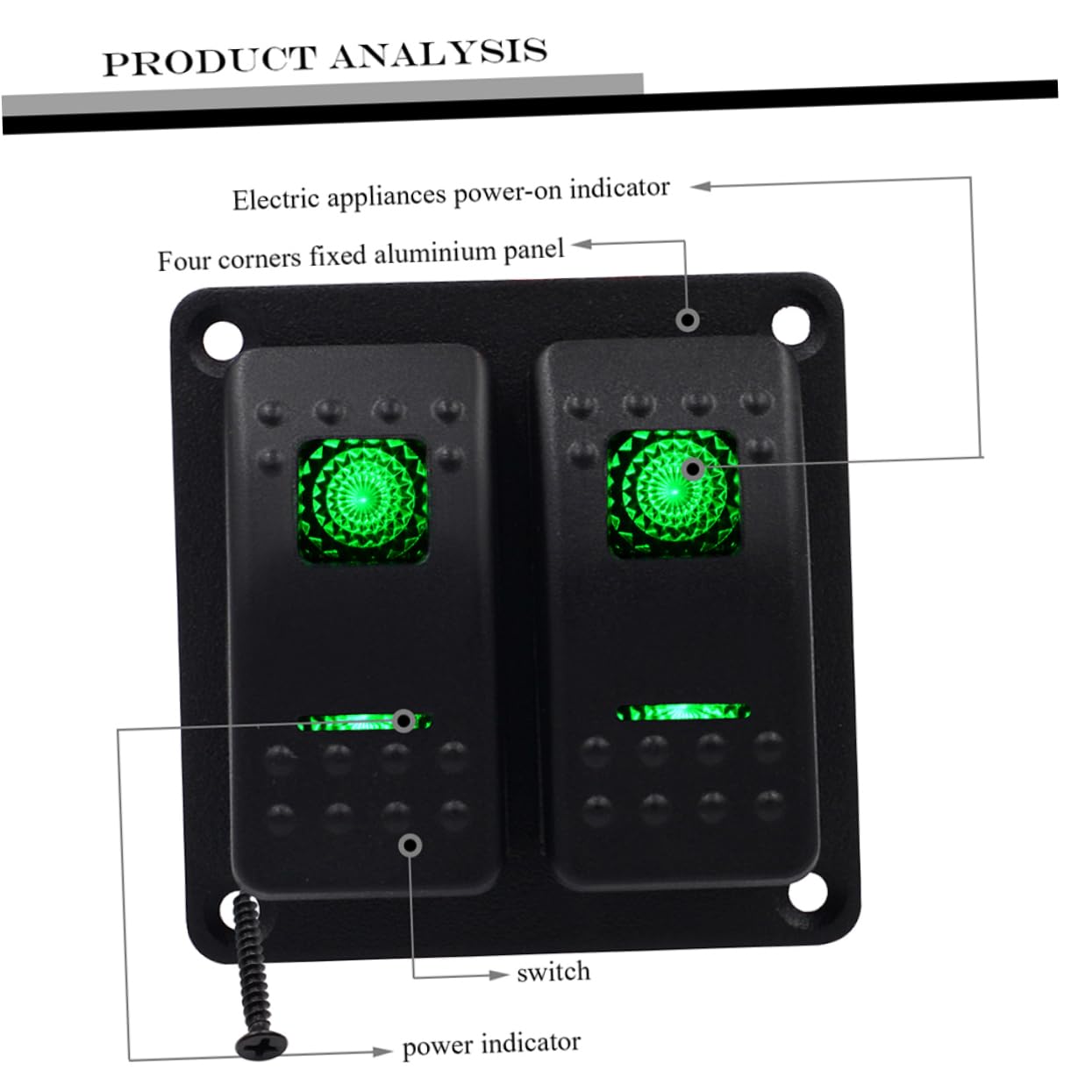 SUPVOX 2pcs Rocker Panel Gang Toggle Switch for Boat Panel Pin Led Backlit Automotive Refit Ce Environmentally Friendly Easy to Locate