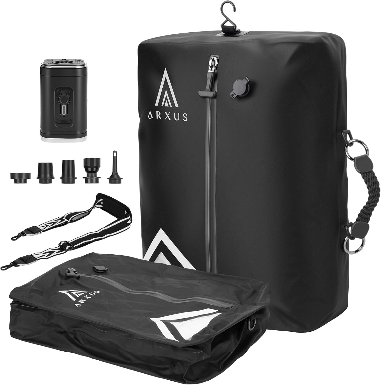 Arxus 圧縮袋 旅行用 圧縮バッグ リュック ショルダーストラップ付き 衣類 ふくろ 衣服 布団 コンプレッションバッグ トラベ