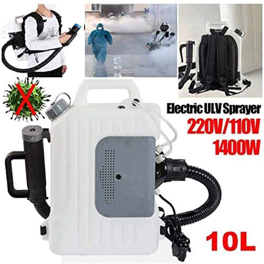 Gaone Fogger Machine Disinfectant Corded Backpack Mist Duster ULV Sprayer 10L 1-15 GPH Commercial Mist Blower Adjustable Particle Size 0-50Um/Mm with Extended Hose And Spray Nozzle