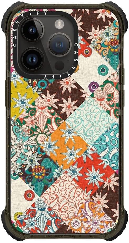 CASETiFY Ultra Impact iPhone 14 Pro Case [5X Military Grade Drop Tested / 11.5ft Drop Protection] - SARILMAK Patchwork - Glossy Black - Image 3