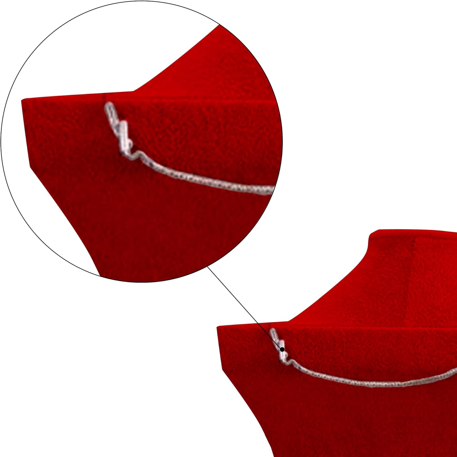 Necklace Display Stand Red Velvet:Jewelry Mannequin Model Necklace Holder,3D Jewelry Chain Organizer,Jewelry Bust Display Holder,Red,11.8in