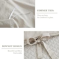 Vista 4 de annadaif Juego de funda de edredón beige Queen (90 x 90 pulgadas), 3 piezas (1 funda de edredón, 2 fundas de almohada), juego de funda de edredón