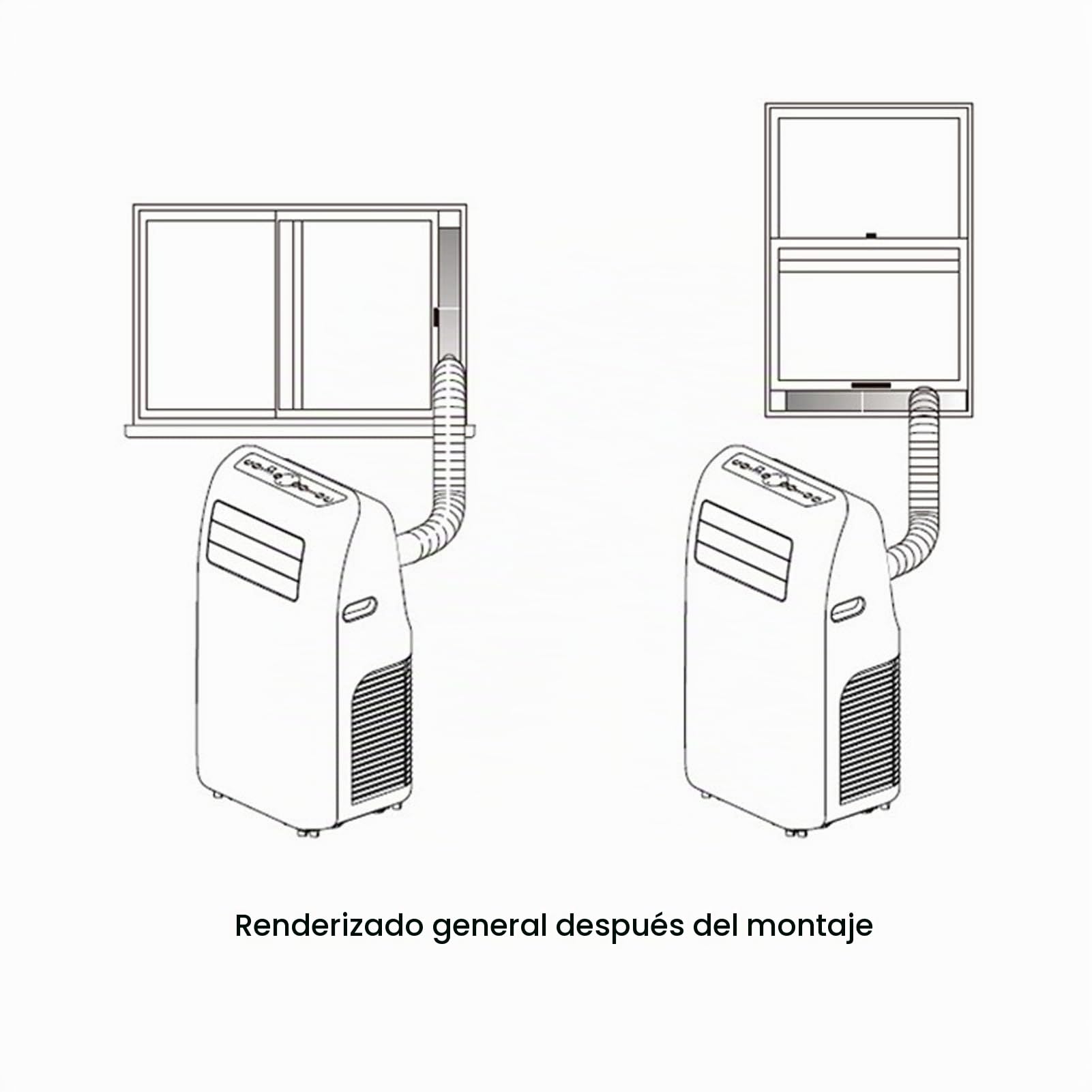 Kit de Ventana de Aire Acondicionado Portátil, Adaptador Universal para un Panel Deslizante Ajustable de Tubo de 150 Mm con Material de PVC Duradero para la Mayoría de Las