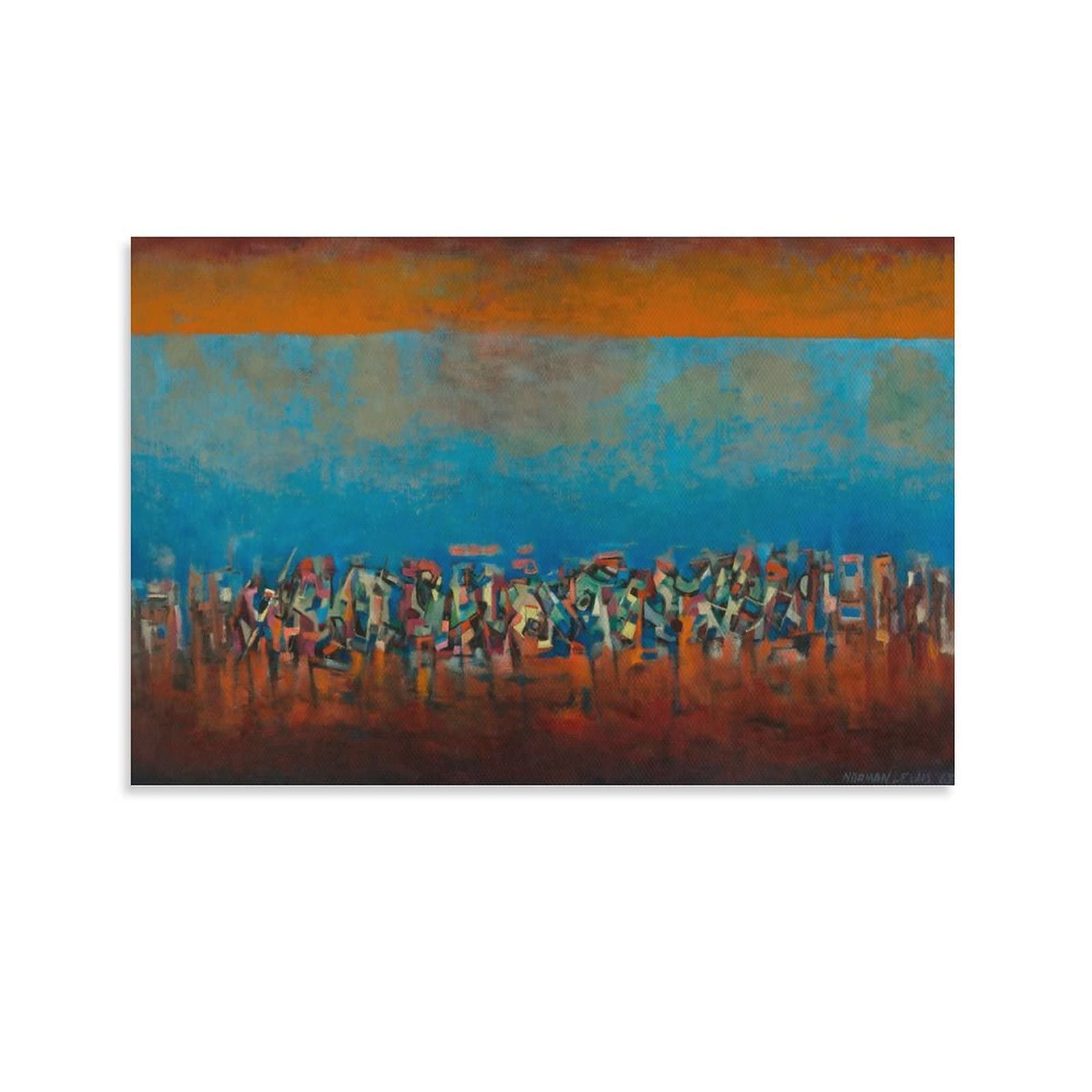 WANSHINorman Lewis March on Washington Large Canvas Printing Famous Paintings Office Home Decoratio Artworks Picture Print Poster Wall Art Painting Canvas Gift Decor Home Posters Decorative 12x18inch