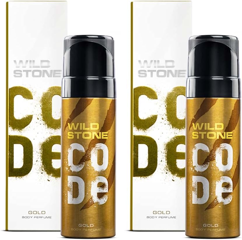 Wild Stone Code Gold Body Perfume Spray For Men With Strong Masculine Aroma For Special Occasion, Pack Of 2 (120ml Each)