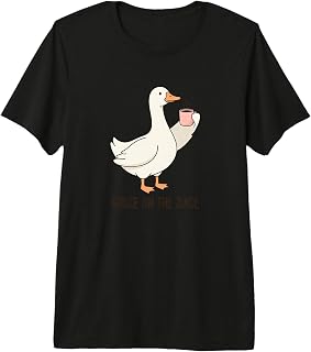 Goose On The Juice Funny Goose Drinking Coffee Women Casual Premium Tri-Blend T-Shirt