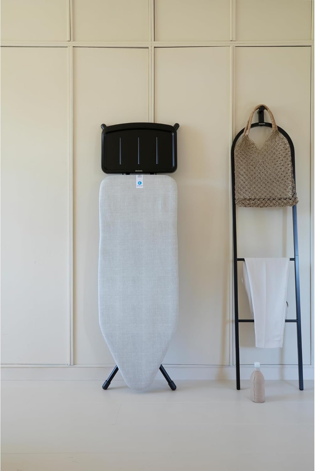 Brabantia XL Comfort Ironing Board with Solid Steam Generator Rest | Large (Size C) | Fairtrade Denim Gray Cover | Adjustable Height (27-38"), XL Rest, Easy Fold, Anti-Collapse Lock, Non-Slip Feet