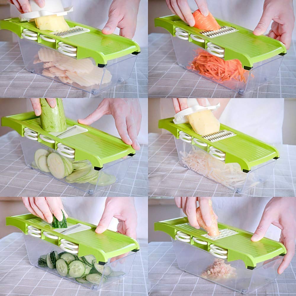 Pelapatate Multifunzione 5 In 1 - Affettatrice, Grattugia Per Frutta E Verdura, Acciaio - Foto 10