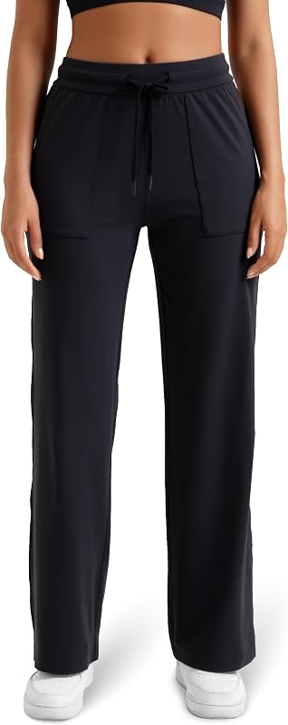 Dreamlux Wide Leg Pants Women Lounge High Waisted Work Pants with Pockets 27.5"/30.5"
