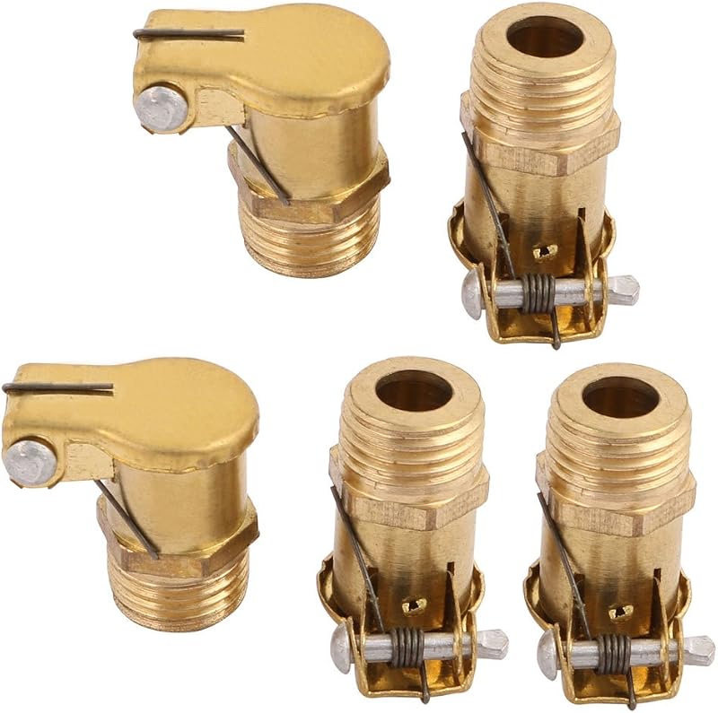 Copo de óleo com tampa de mola em L uxcell, rosca macho 1/8NPT, metálico – 5 unidades