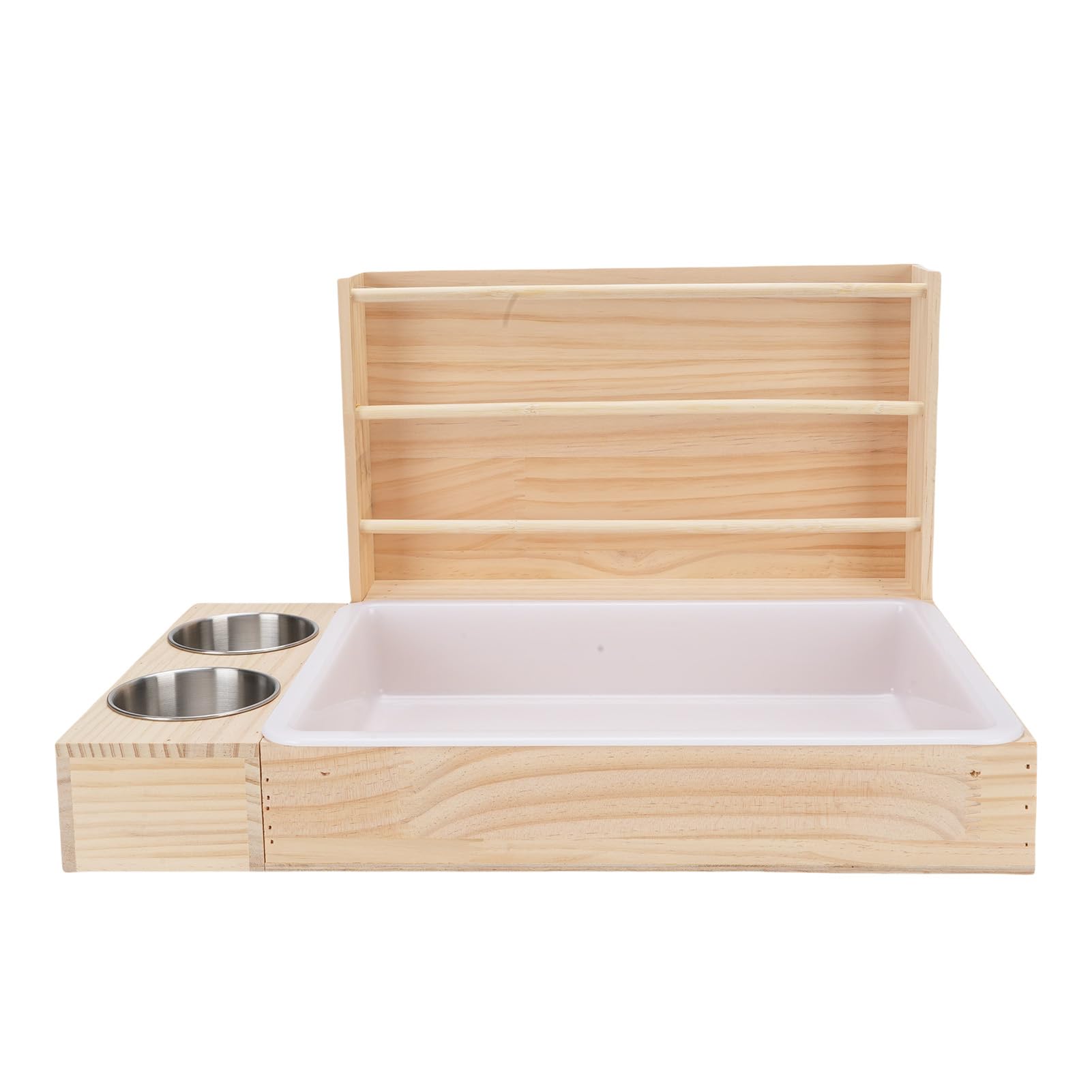 KKPLZZ Alimentatore di Fieno da 3 in 1 Coniglio con Lettiera e 2 Ciotole, Porta di Cibo in Erba a Grande capacità, per Cavia
