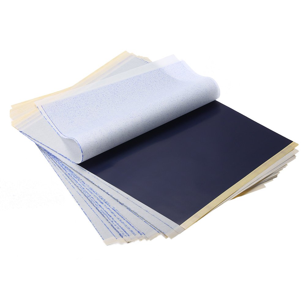25 Sheets 8 1/2" x 11" Professional tattoo stencil transfer paper, A4 Paper Size, Used by tattooists to transfer your designs on to the skin