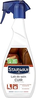 STARWAX - Lait de soin pour cuir - entretient, hydrate et préserve - à la lanoline - Pulvérisateur 500ml - sans rinçage - Fabrication Française - Pratique et facile d'utilisation