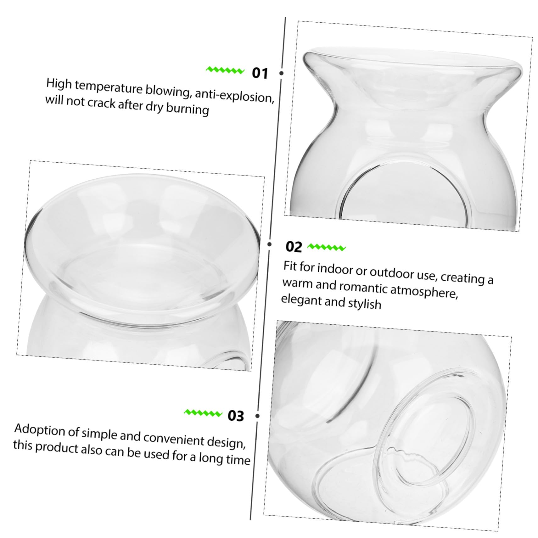 ULTECHNOVO Duftlampe Aus Glas Als Kerzenwärmer Und Ölbrenner Für Tischdekoration Hitzebeständig Und Rissfrei