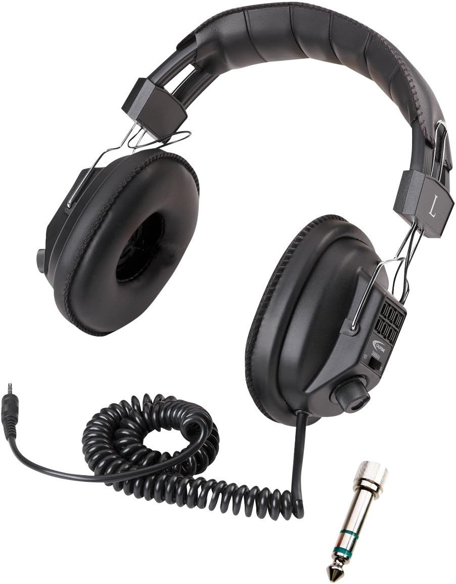 Califone 3068AV Stereo/Mono Headphones, 3.5 mm Stereo Plug, Black