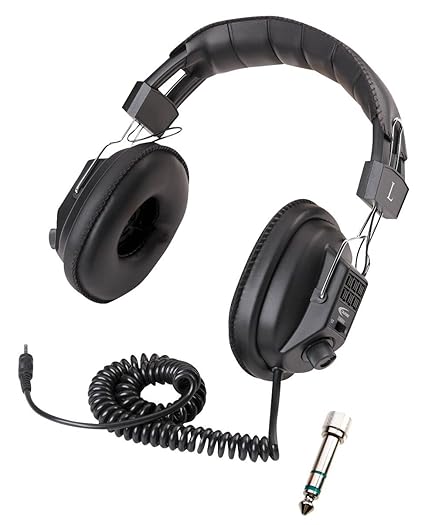 Califone 3068AV Stereo/Mono Headphones, 3.5 mm Stereo Plug, Black