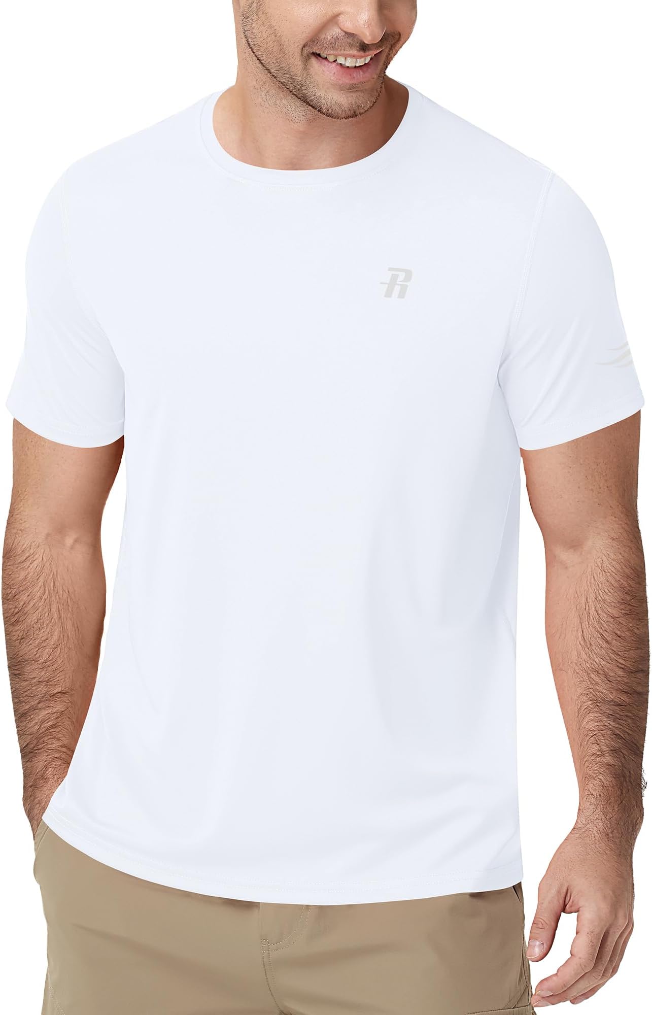 Mens Swim Shirt UPF 50+, Short Sleeve Rash Guard for Men, UV SPF Sun Protection Quick Dry Water Beach T-Shirt