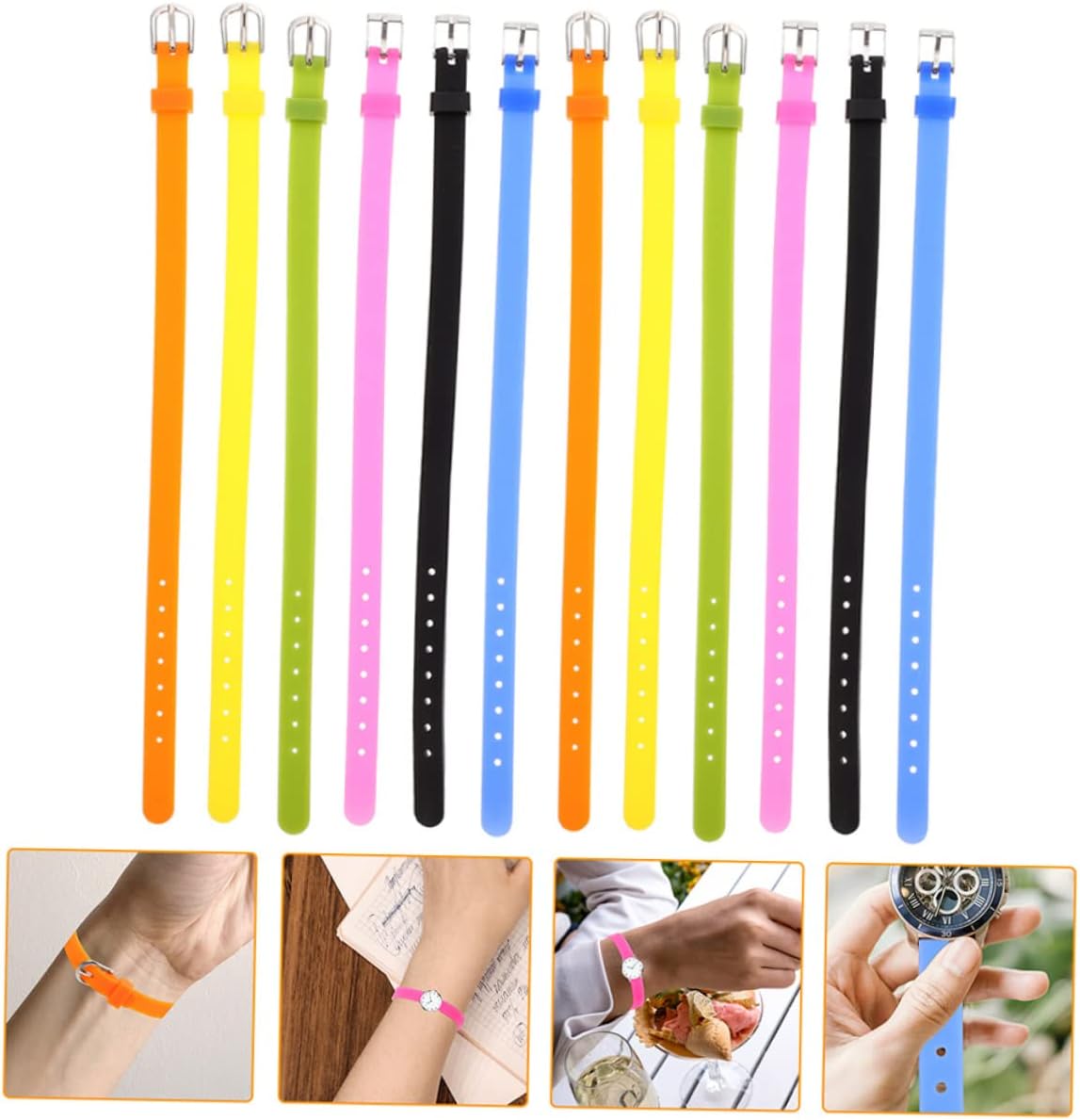 UPKOCH Unisex Silicone Bracelets Comfortable Elastic Wristbands for Watch Straps Decorative Bands for All