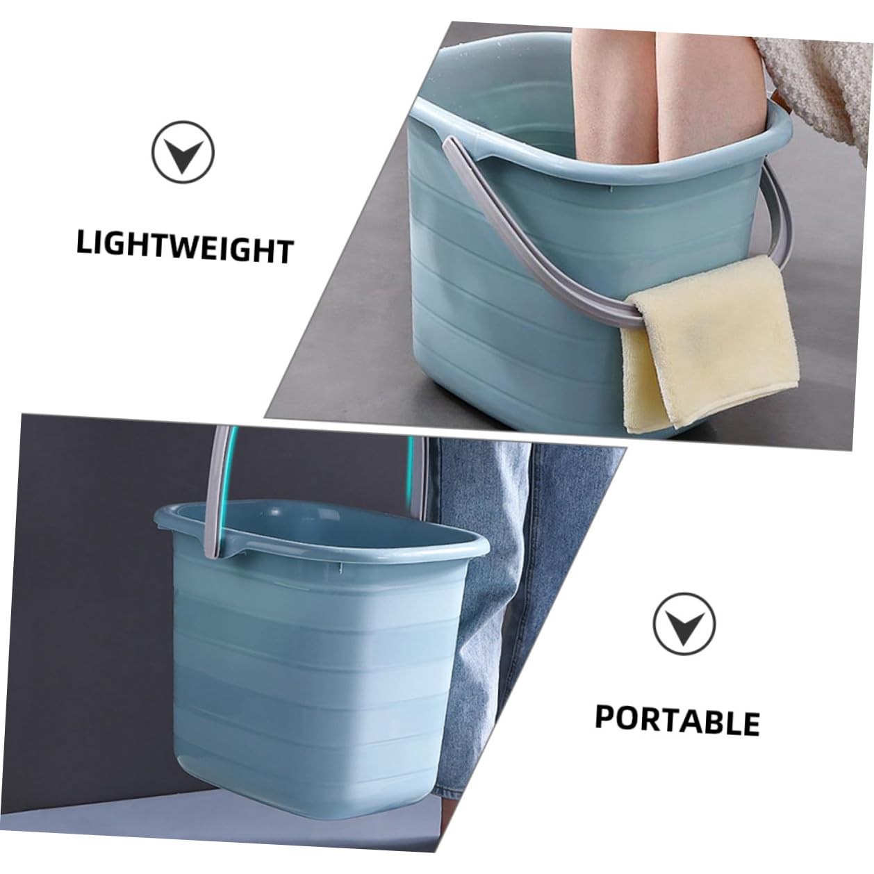 DOITOOL Secchio Secchio Multifunzione Manico di Plastica Robusto per Acqua e Pulizie per Uso Domestico e Giardinaggio per Famiglie e Aziende Agricole