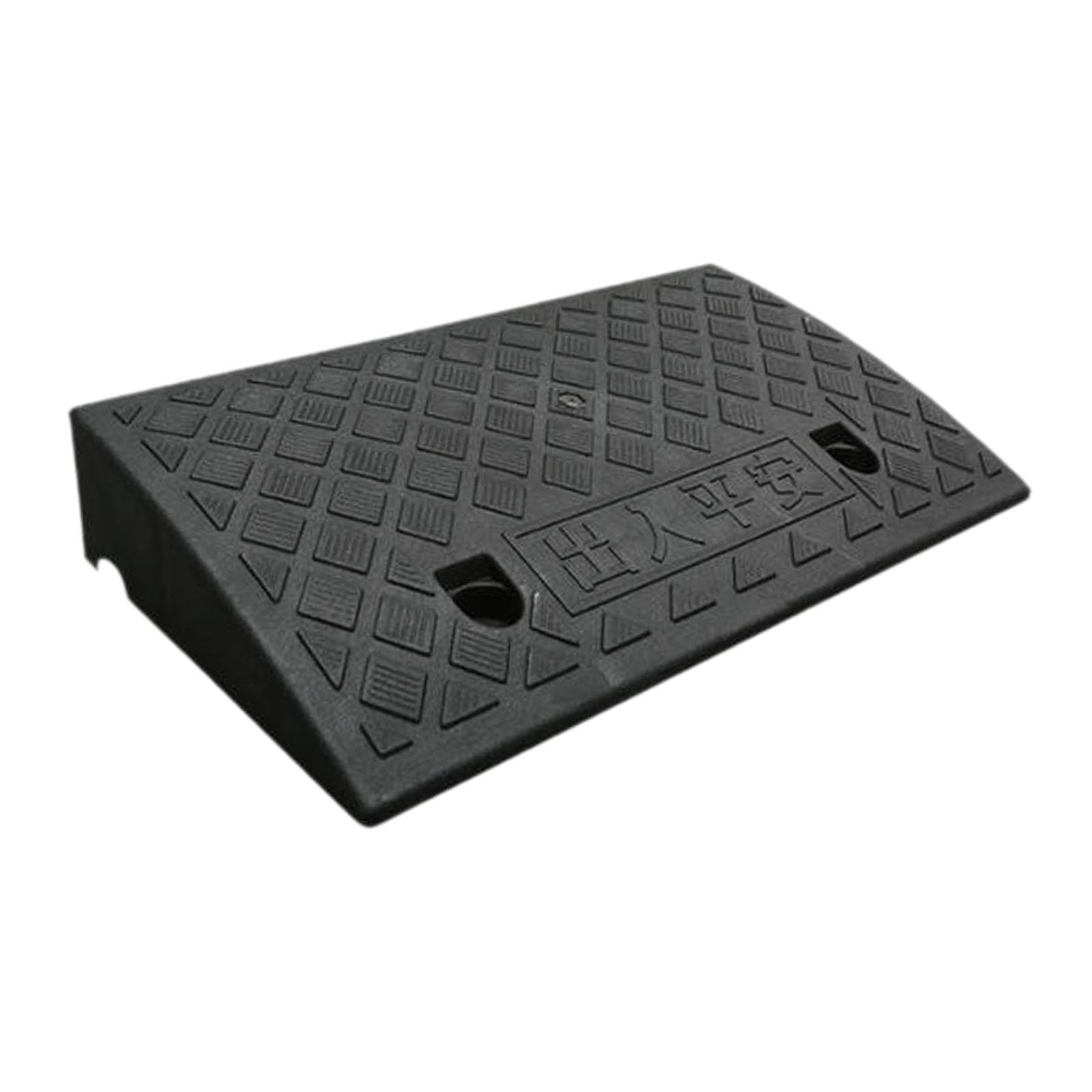 Rampa de Bordillo Portátil Y Fácil de Usar, Cojín Triangular para Subir Terraplenes de Carreteras para Mover Carretillas Y Cortadoras de Césped, Negro 50cmx27cmx9cm