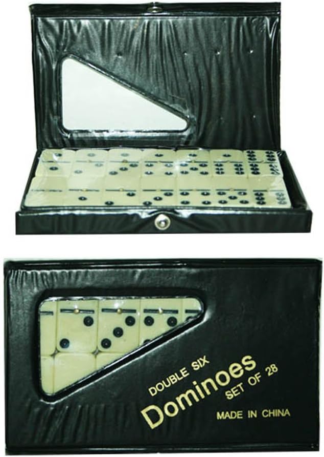 Set of 28 Double Six Dominoes in PVC Carry Case Traditional Travel Game Toy