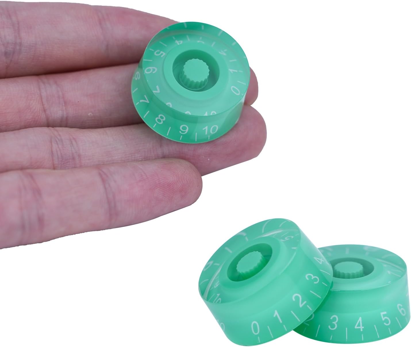 Electric Guitar Knobs Speed Volume Tone Control Knob for LP Style Electric Guitar Parts Replacement Set of 4Pc (Green-White Word) image 5