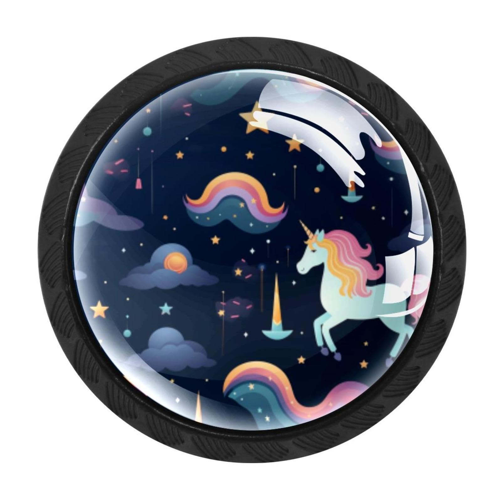 Chenzzzz Multicolored 15 Starry Unicorn Drawer Knobs Pull Handle Crystal Glass Circle Shape Cabinet Drawer Pulls Cupboard Knobs With Screws For Kitchen Cupboard Dresser Wardrobe Etc