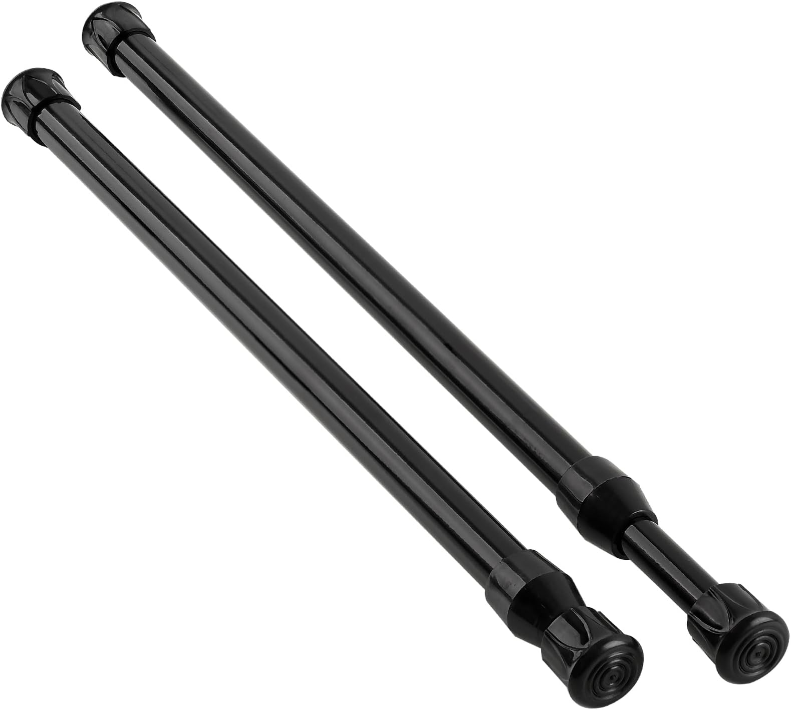 KXLIFE 2 Pack Small Spring Tension Curtain Rod 12 to 20 Inch, Thin Tension Rod No Drill for Window Cupboard Closet, Black