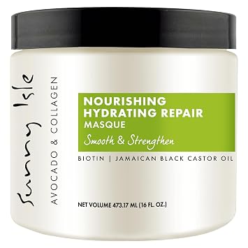 Sunny Isle Avocado & Collagen Hair Masque - Nourishing, Hydrating, Jamaican Black Castor Oil - 16oz