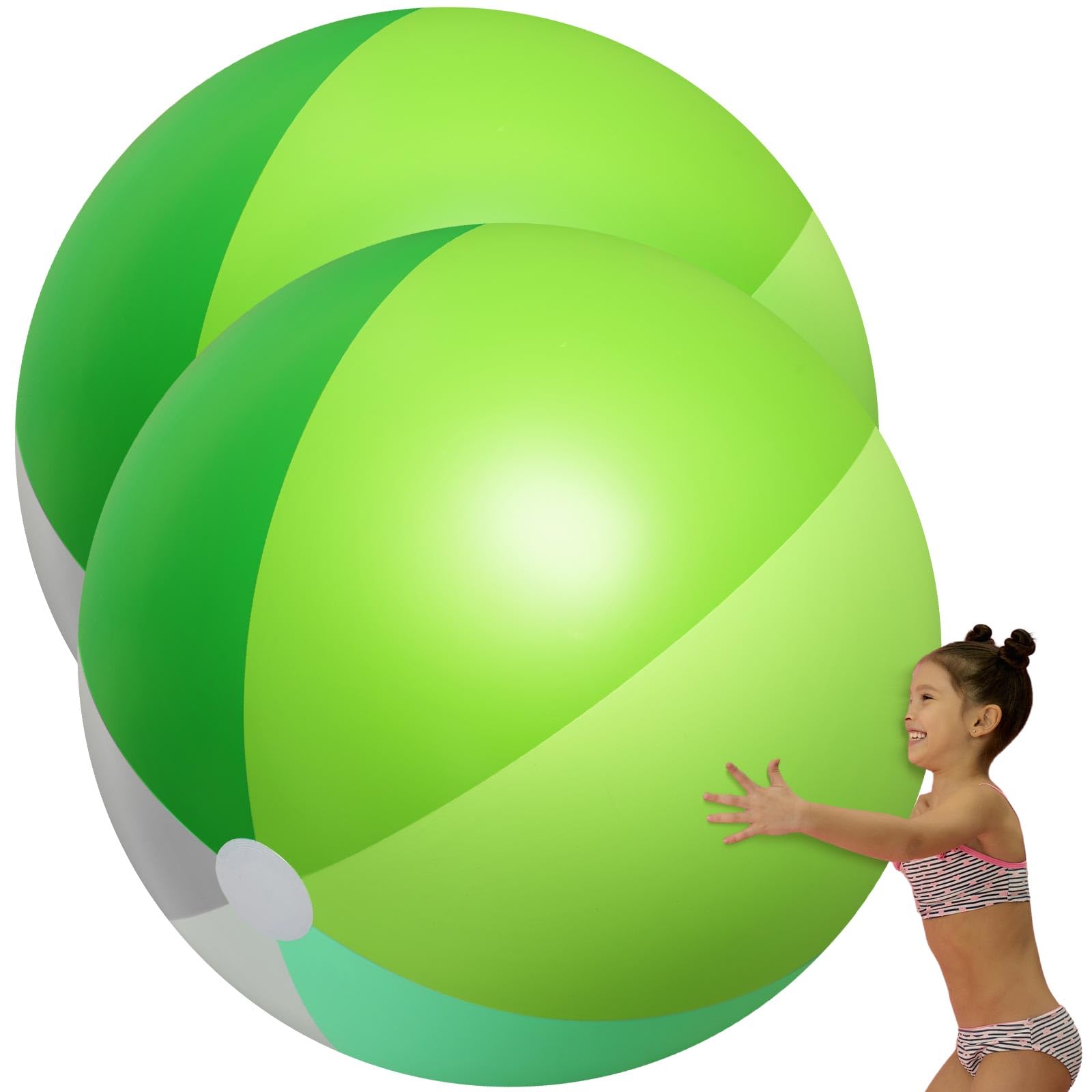 Ceenna 2 Pcs 60 Inch Giant Beach Ball Large Inflatable Pool Toy Balls Summer Swimming Toys Parties PVC Jumbo for Adults Summer Beach Pool Party Favor(