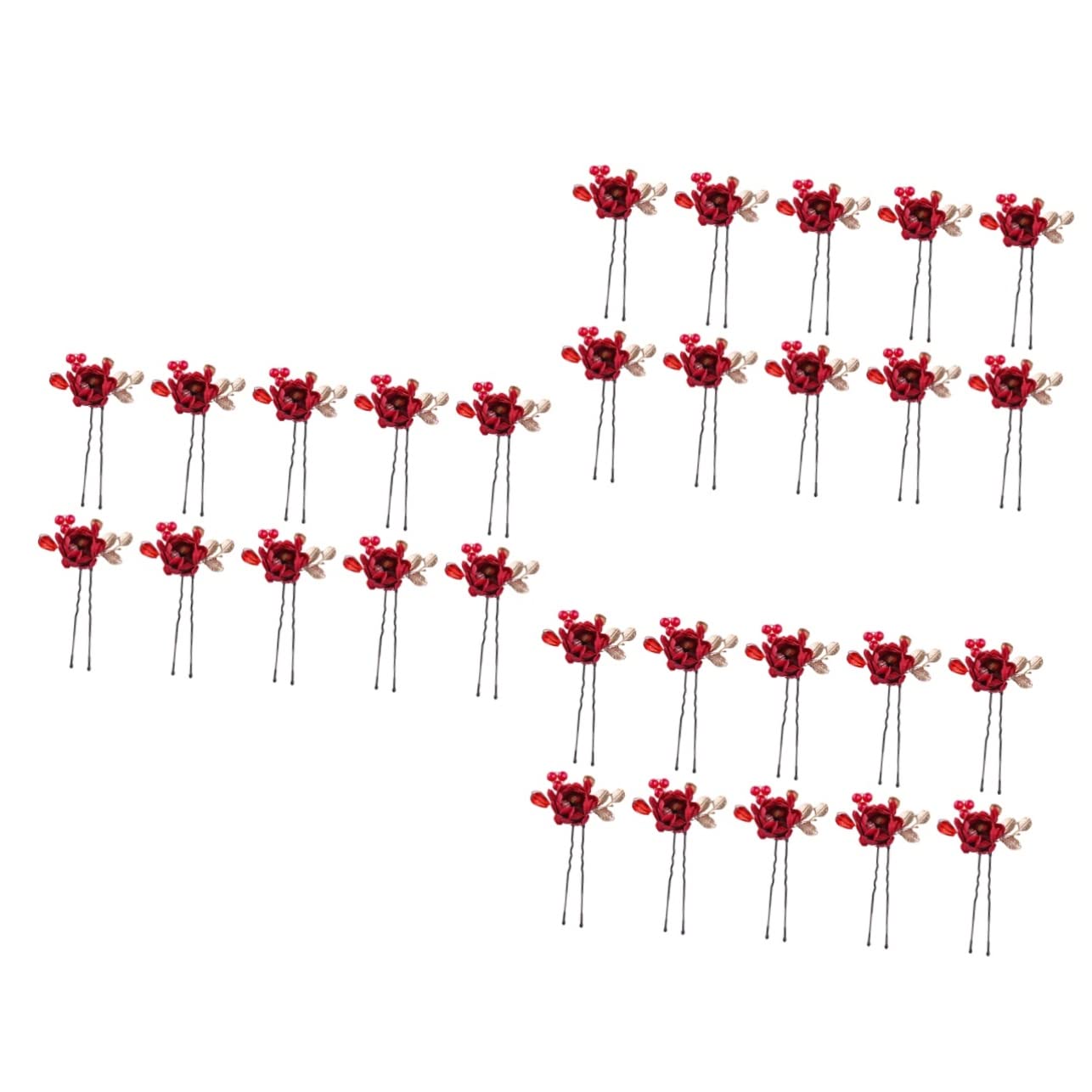 Beavorty 30piezas Horquillas De Flores De Rosa Para Novias Clips De Pelo Para Bodas y Fiestas Adornos De Cabello Para Mujeres