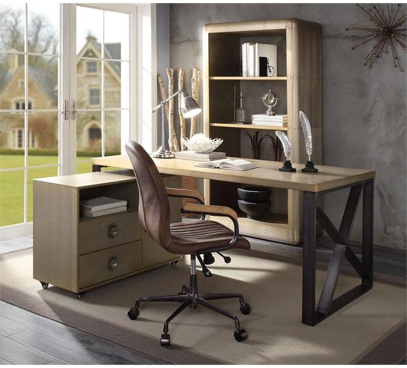 Miniatura 2 de ACME Jennavieve - Escritorio de aluminio dorado