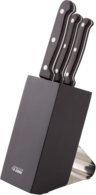 Judge Sabatier IV63 Kitchen Knife Set Block with Knives, 3 Piece, Stainless Steel, Razor Sharp Blades - 25 Year Guarantee
