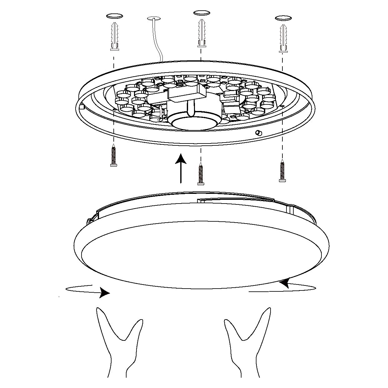 Eglo connect LED lámpara de techo Totari-C, 1 luz, efecto cristal, acero | y plástico, blanca, mando a distancia, cambio temperatura color (cálido, neutro, frío), RGB, regulable, Ø 40 cm