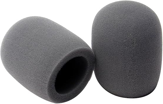 Fielect 2Pcs Microphone Cover Sponge Foam Mic Cover Handheld Microphone Windscreen Shield Protection Micro Foam Filter Gray for KTV Broadcasting